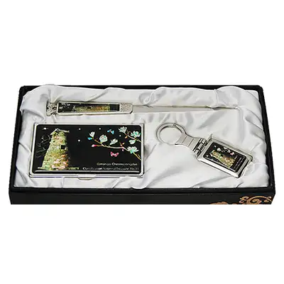 Natural Mother-of-Pearl Business Card Case Cheongseongdae 3-Piece Set