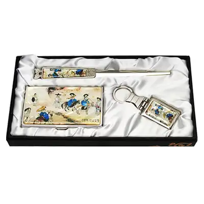 Mother-of-Pearl Business Card Case Jigkal 3-Piece Set Yeonsodaschung