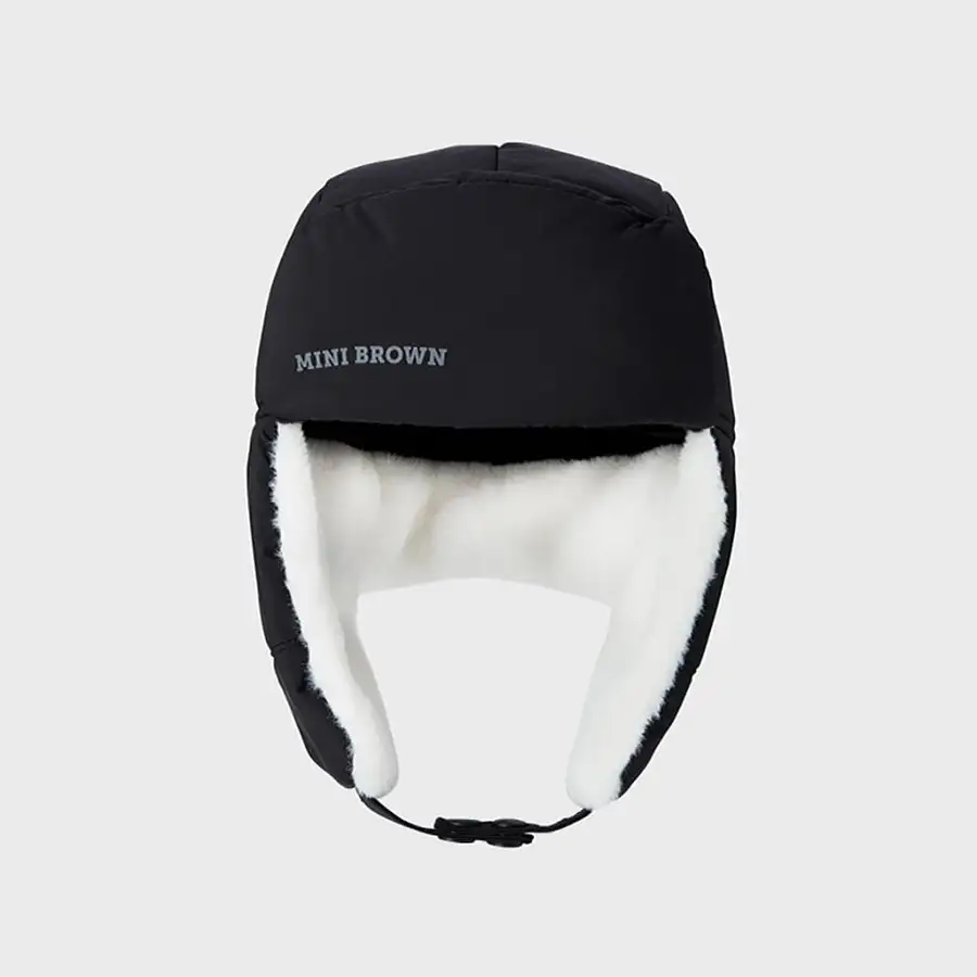 LINE FRIENDS Brown Padded Military Cap (Black) — 1