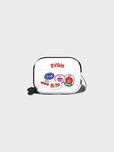 LINE FRIENDS Brown AirPods Pro Clear Strap Case Red