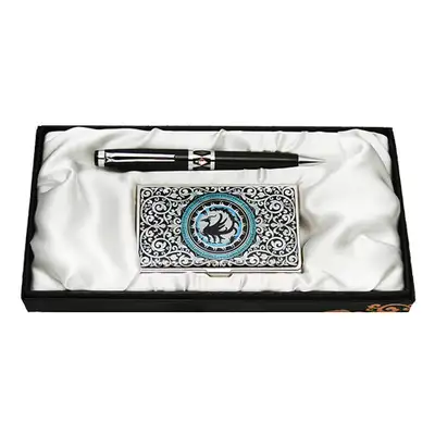 Abalone Shell Ballpoint Pen & Business Card 2-Piece Set Samjokgo 1