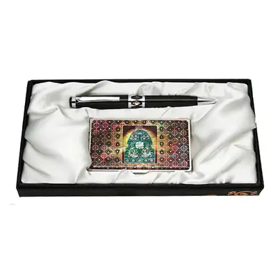 Mother-of-Pearl Ballpoint Pen and Business Card Set - Queen Sondok Bell