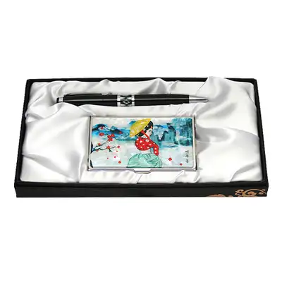 Nacre Ballpoint Pen & Business Card 2-Piece Set - Eodong