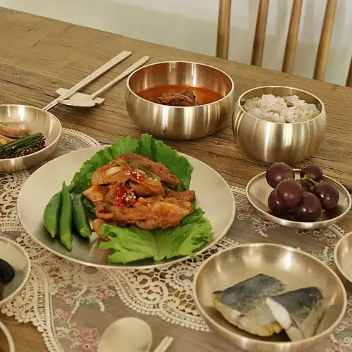 Myungsung Yugi Bangja Yugi Plum 1-Person Bapsang Tableware Set (Solo Dining Set) — 2