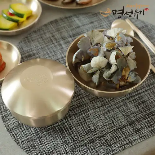 Myeongseong Brass Bangja Turtle 1-Person Bapsang Set (Solo Meal Bowl) Brass Dining Set — 2