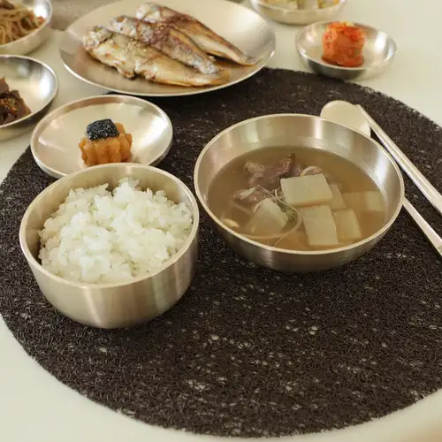 Myeongseong Brass Bangja Turtle 1-Person Bapsang Set (Solo Meal Bowl) Brass Dining Set — 4