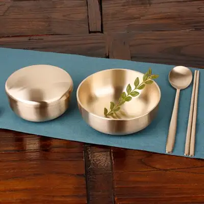 [Myeongseong Yugi] Bangjja Composite Tableware Single Mandarin Duck Set Brass Dinnerware Set