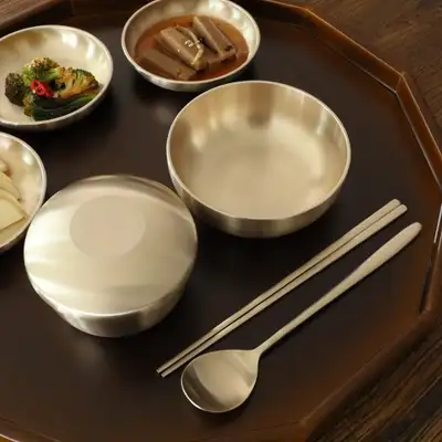 明星有機方匝玉食器一人鴛鴦套組銅碗套組