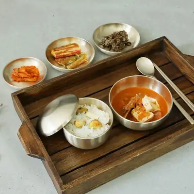 名成傳統方字銅器 1人飯桌餐具套組