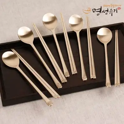 [Myeongseong Yugi] Sujamuon Spoon & Chopstick 5-Person Set (Basic)