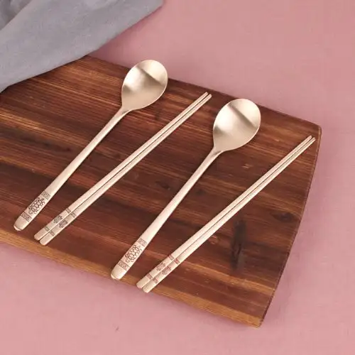 [Myungsung Yugi] Yugi Blue Turtle Spoon and Chopsticks Set (1 pair)