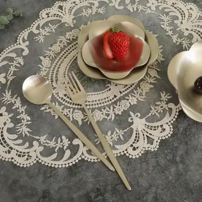 Myeongseong Yugi Luna Dessert Spoon and Fork Cutlery Set