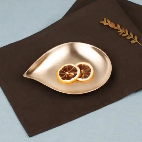 Myeongseong Yugi Brass Leaf Plate