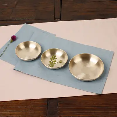 【明星鍮器】中餐碟3件組 鍮器餐具 鍮器配菜碟套組