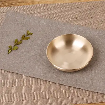 【明成鍮器】馬蹄形小碟2號 (直徑10cm) 鍮器小碟 鍮器盤 鍮器碗