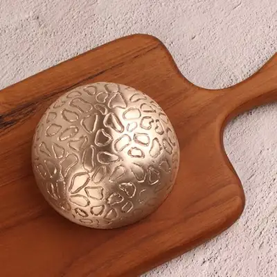 Myungsung Yugi Brass Gua Sha Tool - Embossed Hemisphere Shape