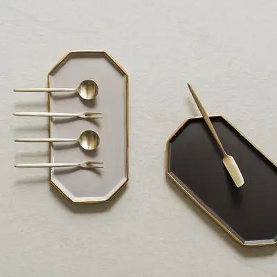 Bangja Yugi Western-Style Teaspoon, Tea Fork + Jam Knife 5-Piece Set
