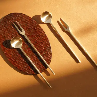Nottdam Bangjja Yogi Cherry Tea Spoon and Tea Fork 4-Piece Set