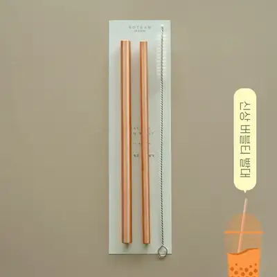 Antibacterial Copper Straws Small+Large SET with Cleaning Brush