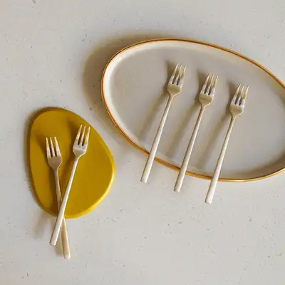 Bangjja Yugi Brass Tea Fork 5-Piece Set
