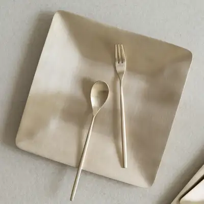 Bangja Yugi Moon-Shaped Tea Spoon & Tea Fork 2-Piece Set