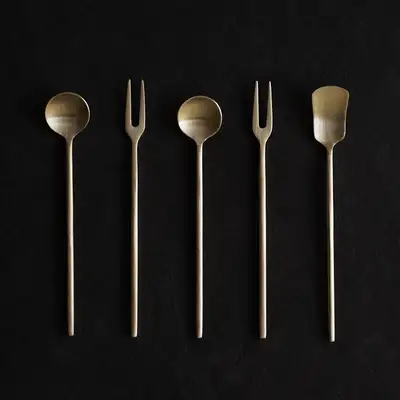 Notdam Bangja Yogi Cherry Tea Spoon and Fork 5-Piece Set