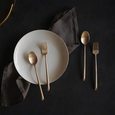 Bangja Yugi Yugi Blanc Dessert Cutlery Set for 2 (4-Piece)