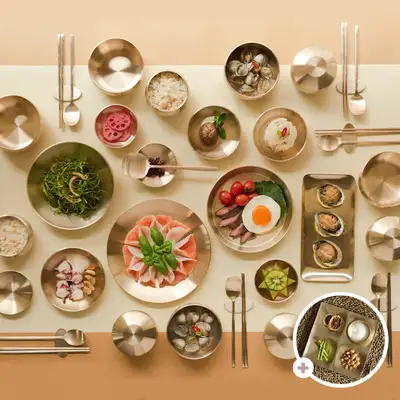 Notdam Bangjja Yugi Chestnut 6-Person Bapsang Set with Free Sajeol Plate