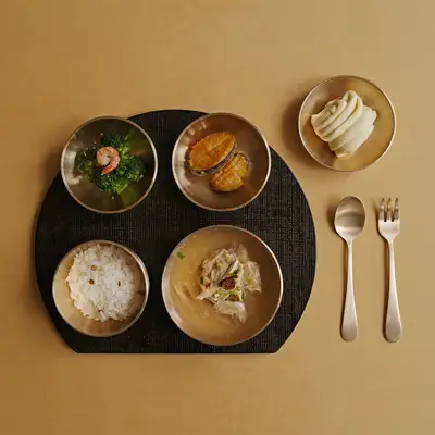 伝統黄銅食器 わが子 子ども食器セット 7P
