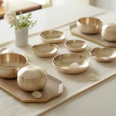Bangja Yugi Spring Flower 2-Person Bansang Tableware Set