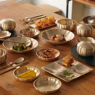 Bangjja Yugi Bronze Tableware Set for 4 People