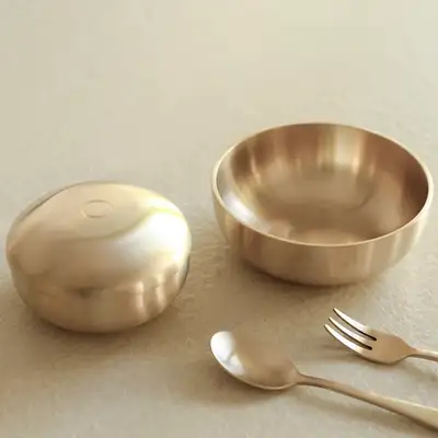 傳統黃銅餐具 嬰兒周歲食器 3件套裝