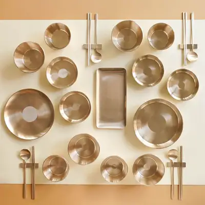 Modern Bronze 4-Person Bansang Tableware Set