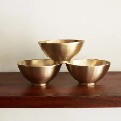 Bangja Yugi Brass Dessert Bowl 3-Piece Set