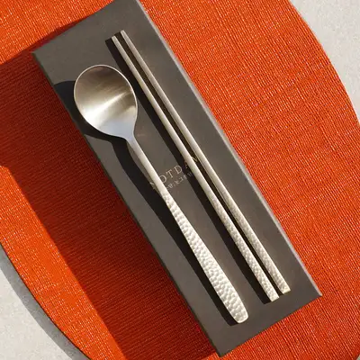 Bangja Yugi Hand-Hammered Spoon and Chopsticks