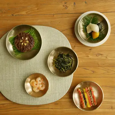 Bangjja Yugi Brass Round Dish Set of 3 (Small, Medium, Large)