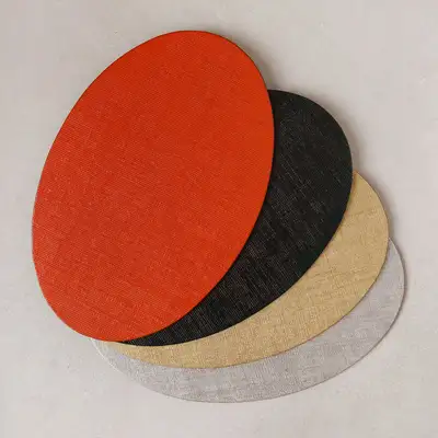 Domestic Lacquered Ramie Round Oval Mat Tray (Choose 1 of 4)