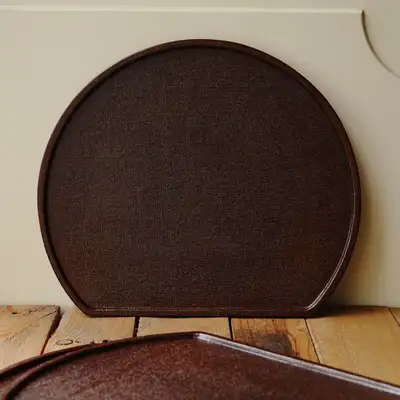 Domestic Lacquer Half-Moon Tray Burgundy