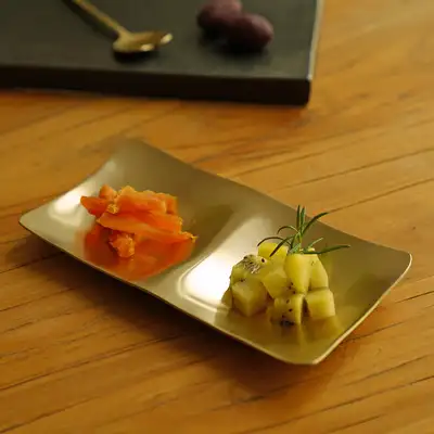 Bangja Yugi Two-Compartment Brass Plate