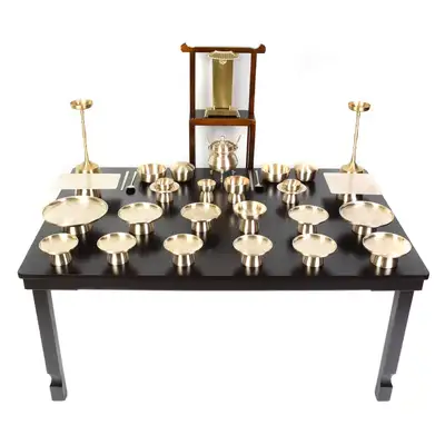 Bangjja Yugi Traditional Brass Ritual Tableware Set 37 Pieces