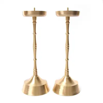 Nottam Bangja Yugi Ritual Brass Candlestick Set 2P