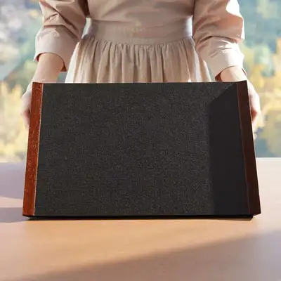 Domestic-Made Lacquer Ramie Handled Tray Black