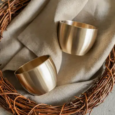 Bangja Yugi Starlight Brass Cups 2-Piece Set