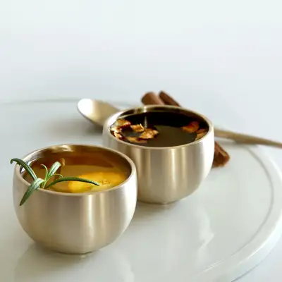 Bangja Yugi Brass Dew Cup 2-Piece Set