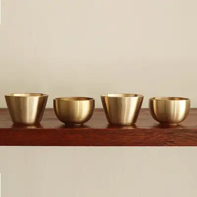 Bangjja Yugi Traditional Brass Soju Cup Set 2P + Cool Soju Cup 2P