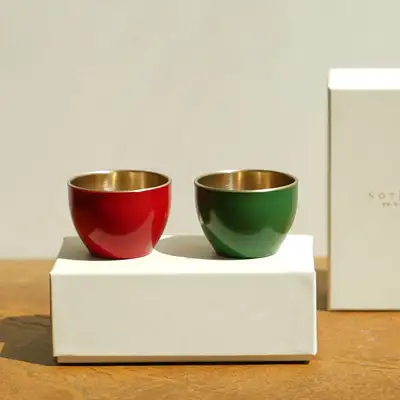 Bangjja Yugi Edition Soju Cup Set 2P (Red/Khaki)