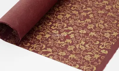 Dancho Hanji Paper Deep Purple with Gold Leaf Coating