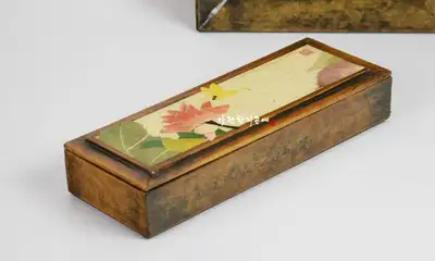 Korean Traditional Minhwa Lotus Flower Pen Case