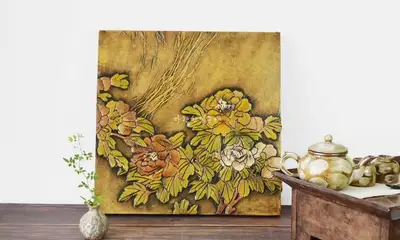 Antique Peony Flower Frame