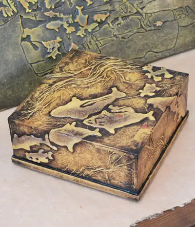 Rock Carving Pattern Square Box